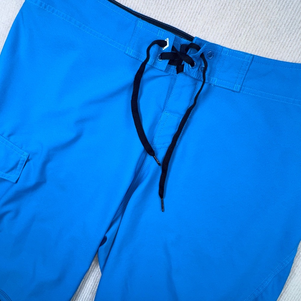 Quiksilver‎ Board Shorts Men 36 Blue Cargo Pocket Lace Up Surf Swim Trunks